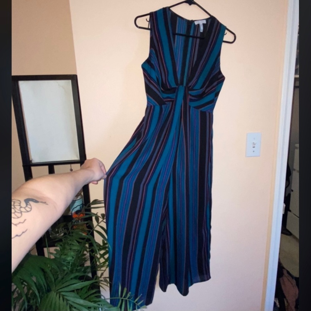 Multicolor Teal Leith Jumpsuit/Romper